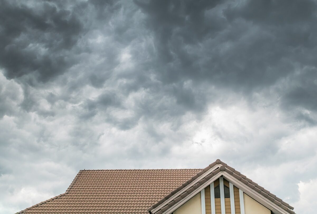 storm clouds over a home