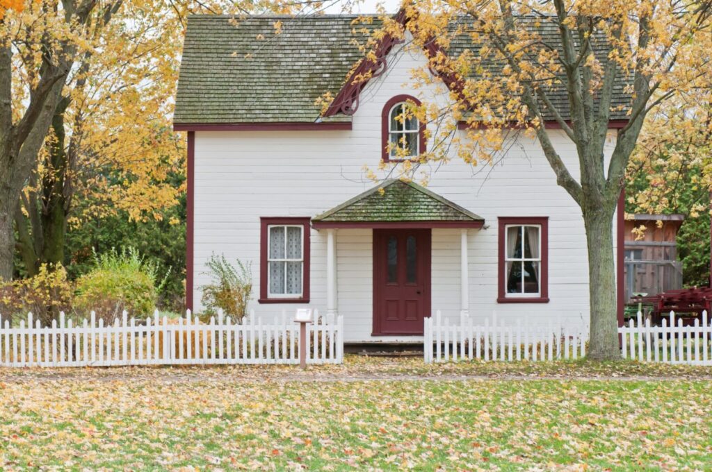 small white home in the countrt